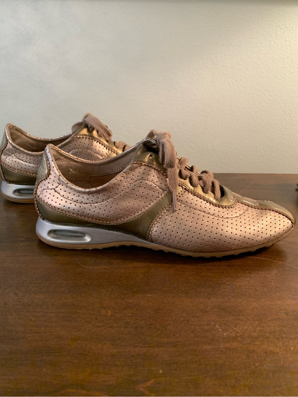 Cole Haan Nike Air Bria Gold Sneakers
